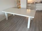 Eettafel wit rustiek eiken metalen poten, Huis en Inrichting, Tafels | Eettafels, Ophalen, Gebruikt, Eikenhout, 200 cm of meer