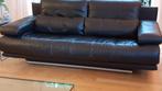 Rolf Benz bank 6500 zwart leder twee-persoons, Ophalen, 150 tot 200 cm, Tweepersoons, Zo goed als nieuw