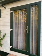 Kozijn met raam en deur kunststof 131x204cm, Kunststof, Gebruikt, Deurkozijn, 150 tot 225 cm