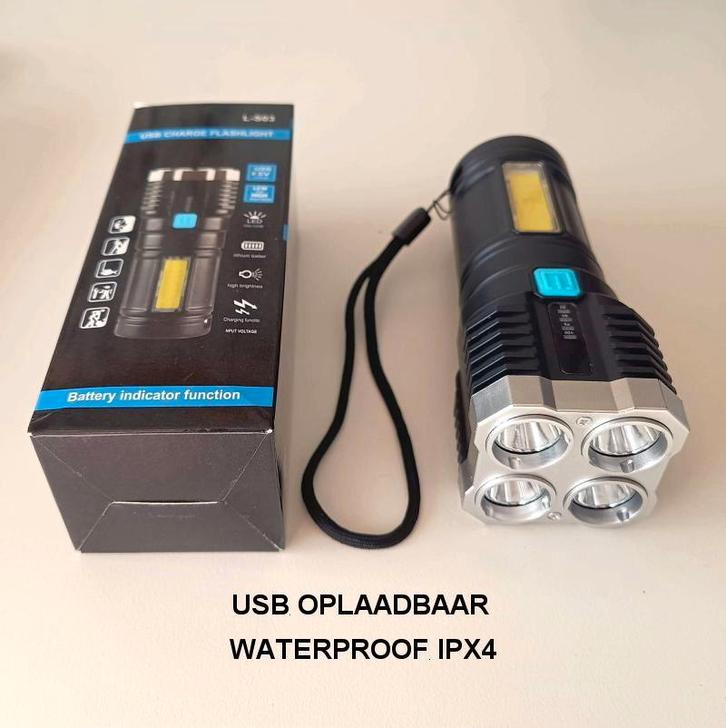 Nieuwe zeer sterke oplaadbare LED Zaklamp / Campinglamp, Caravans en Kamperen, Zaklampen, Nieuw, Accu, Ophalen