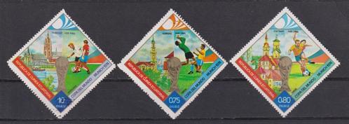 Guinea Ecuatorial 1974 WK Voetbal München 3x, Postzegels en Munten, Postzegels | Thematische zegels, Gestempeld, Sport, Ophalen of Verzenden