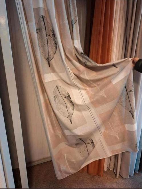 Overgordijn, drukstof, bladmotief van €22,95 voor €5 pm, Huis en Inrichting, Stoffering | Gordijnen en Lamellen, Nieuw, 200 cm of meer