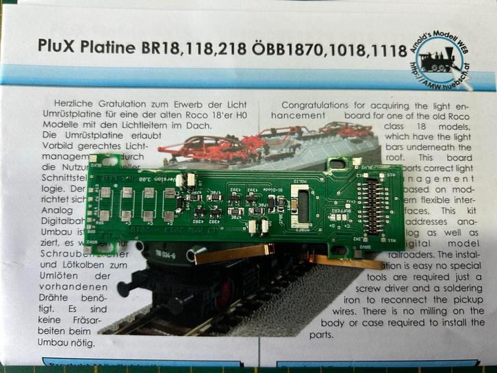PluX LED Platine led voor Roco H0 loks, Hobby en Vrije tijd, Modeltreinen | H0, Nieuw, Locomotief, Gelijkstroom of Wisselstroom