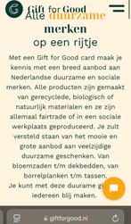 Gift for good cadeaukaart, Tickets en Kaartjes, Eén persoon, Cadeaubon, Overige typen