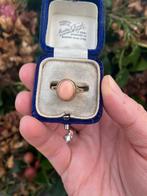 Vintage 9 Karaat Geelgouden Koraal Ring Maat 16.5, Sieraden, Tassen en Uiterlijk, Ringen, Ophalen of Verzenden, Dame, Goud, Kleiner dan 17