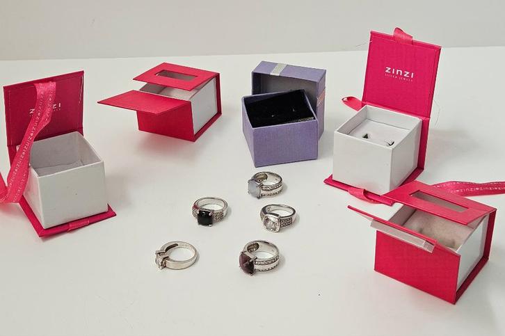 5 Zinzi Ringen - .925 zilver, Sieraden, Tassen en Uiterlijk, Ringen, Zo goed als nieuw, Dame, 18 tot 19, Zilver, Zilver, Ophalen of Verzenden