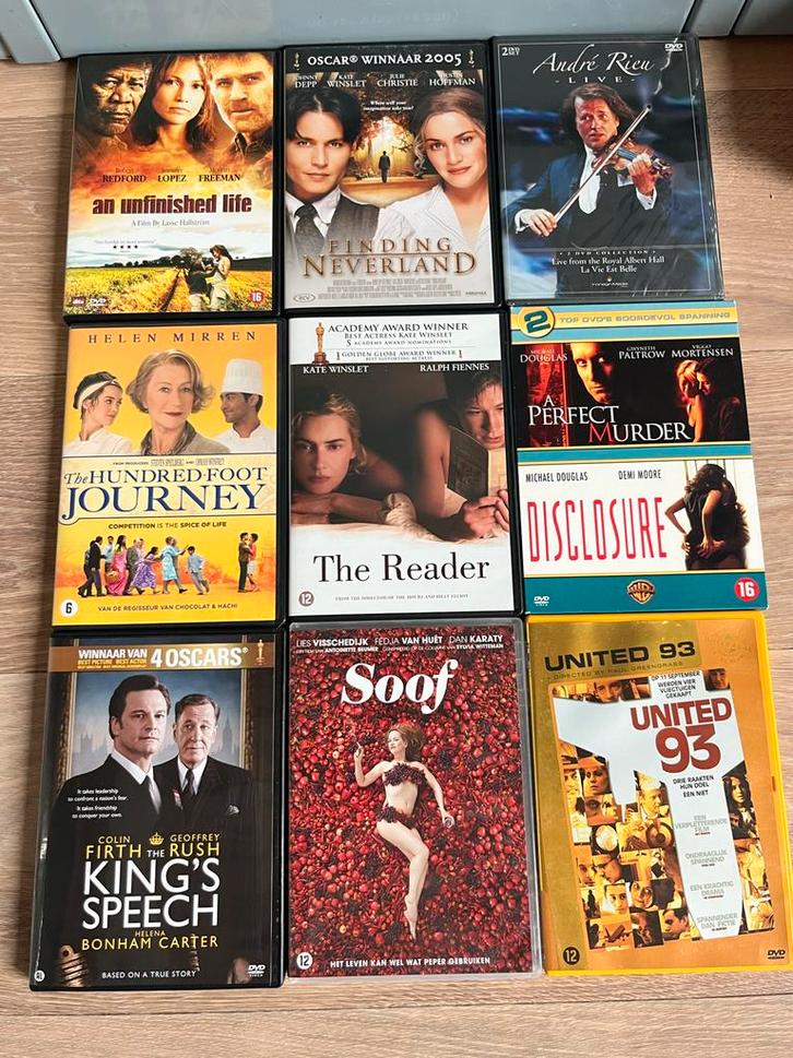 9 DVD’s oa King’s Speech, Finding Neverland…., Cd's en Dvd's, Dvd's | Overige Dvd's, Gebruikt, Alle leeftijden, Ophalen of Verzenden