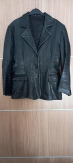 lerenjas LEDEREN JAS damesjas zwart VINTAGE JAS 42, Ophalen of Verzenden, Gedragen, Maat 42/44 (L), Zwart