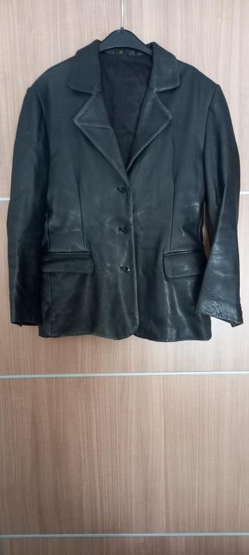 lerenjas LEDEREN JAS damesjas zwart VINTAGE JAS 42 beschikbaar voor biedingen