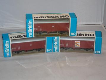 3 Marklin gesloten wagons 2x 4410 1 x 4411 met sluitver(#913 beschikbaar voor biedingen