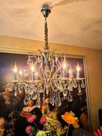 Echte kristallen kroonluchter 8 arms / armen zilver barok, Ophalen of Verzenden, Zo goed als nieuw