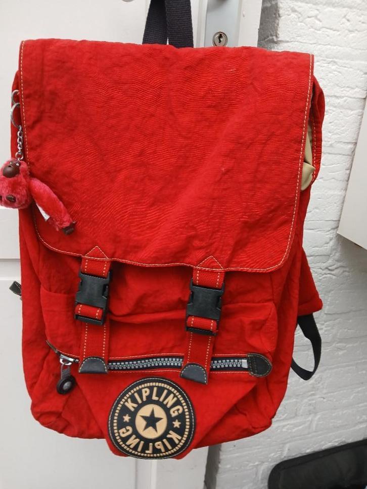 Kipling rugzak met laptopvak en aapje Lander, Sieraden, Tassen en Uiterlijk, Tassen | Rugtassen, Zo goed als nieuw, Kipling, Trekking