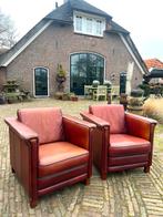 Twee schapenleren fauteuils, Huis en Inrichting, Fauteuils, Ophalen, Gebruikt, Leer, 75 tot 100 cm