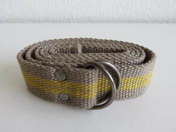 canvas riem ceintuur natuurkleur met een gele streep maat 38 beschikbaar voor biedingen