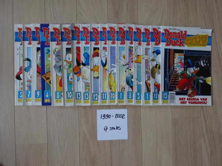 Donald Duck EXTRA jaargang 1990-2002 – 17 st, Boeken, Stripboeken, Zo goed als nieuw, Complete serie of reeks, Ophalen of Verzenden