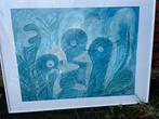 Ets Trussje Mul eenden blauw, Antiek en Kunst, Kunst | Etsen en Gravures, Ophalen