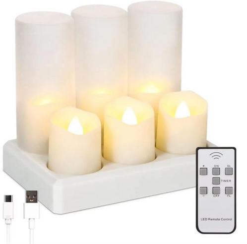 LED Kaarsen Oplaadbaar, Huis en Inrichting, Woonaccessoires | Kandelaars en Kaarsen, Zo goed als nieuw, Minder dan 25 cm, Overige materialen