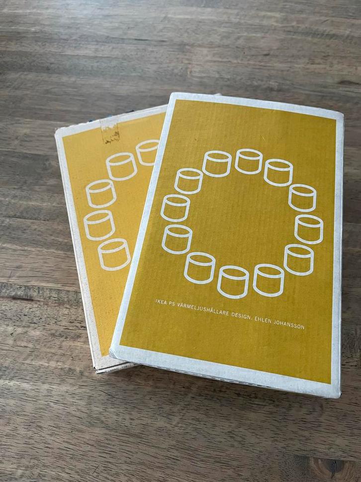 IKEA PS Värmeljushållare - Set van 2, Huis en Inrichting, Woonaccessoires | Kandelaars en Kaarsen, Gebruikt, Kandelaar, Wit, Ophalen of Verzenden