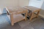 salontafelset/bijzettafel hout/licht, Ophalen, 50 tot 100 cm, Vierkant, 50 tot 100 cm