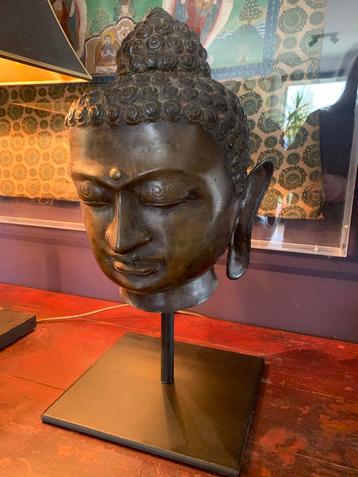 Vintage Bronzen Boeddha Kop beschikbaar voor biedingen