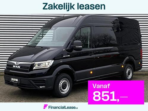 MAN TGE 3.180 L3H3 Automaat 180PK Zwart NIEUW MODEL ACC LED, Auto's, Bestelauto's, Bedrijf, Lease, Financial lease, ABS, Achteruitrijcamera