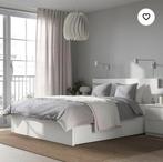 2xCompleet Ikea bed,lattenbodems,goede matras 140/160x200cm, Ophalen, Wit, Tweepersoons, 140 cm