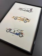 Classic Rally Cars print + lijst, Ophalen of Verzenden, Zo goed als nieuw