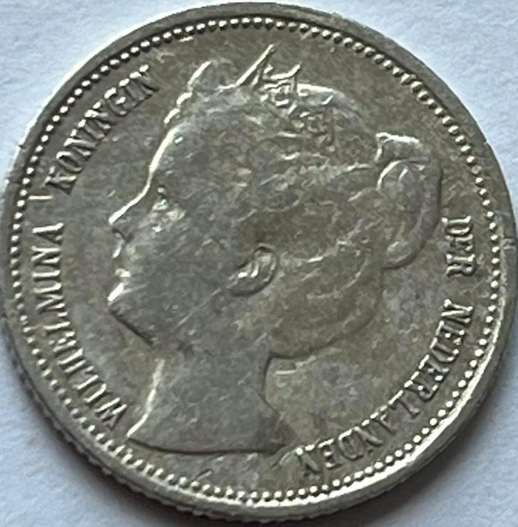 Zilveren dubbeltje 1898, Postzegels en Munten, Munten | Nederland, Losse munt, 10 cent, Koningin Wilhelmina, Zilver, Ophalen of Verzenden