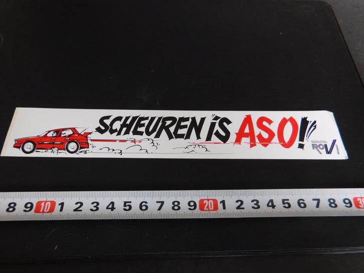 sticker ROV Brabant Scheuren is ASO !  Auto Rood *, Verzamelen, Stickers, Zo goed als nieuw, Ophalen