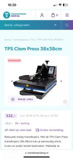 TPS Clam Press 38x38cm transfer pers, Hobby en Vrije tijd, Kledingapplicaties en Hotfix, Ophalen of Verzenden, Zo goed als nieuw