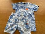 Ellesse tie dye t shirt short set blauw wit maat 140 of 10, Gebruikt, Ophalen of Verzenden, Setje, Jongen