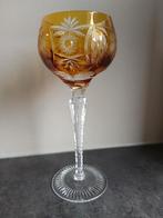 Amber kristallen wijnglas – geslepen voet – Bohemia/Nachtman, Ophalen, Zo goed als nieuw, Overige typen