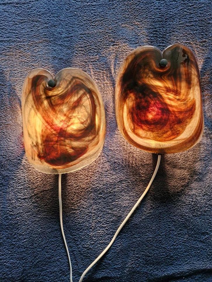 Deens designed lampen.  Per Lütken, Holmegaard, Huis en Inrichting, Lampen | Wandlampen, Zo goed als nieuw, Glas, Metaal, Verzenden