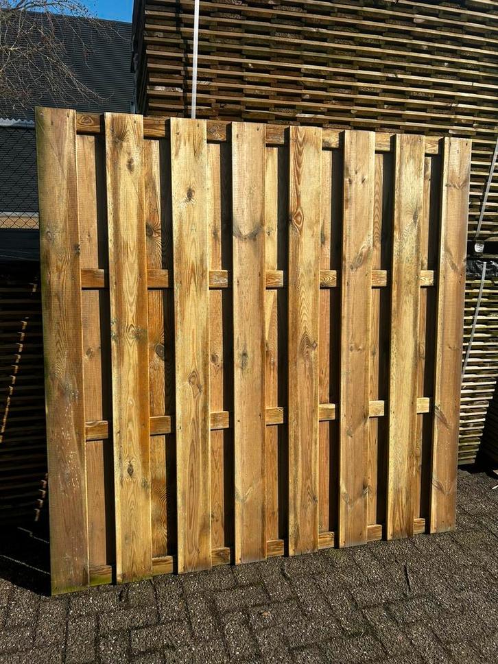 Tuinscherm geïmpregneerd grenen 180x180 15pl, Tuin en Terras, Tuinschermen, Nieuw, Hout, 150 tot 200 cm, 150 tot 200 cm, Ophalen