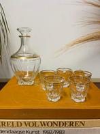 Mooie set Vintage glaswerk Frans karaf glazen Gouden Rand, Ophalen of Verzenden