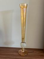 Vintage Gouden Vaas met Glazen Bolvoetje - Elegant Design, Ophalen of Verzenden