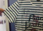 Pall Mall creme blauw gestreept shirt + letters mt M 33346, Blauw, Maat 48/50 (M), Ophalen of Verzenden, Zo goed als nieuw