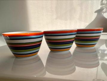 Set 3 Iittala Origo Oranje Eierdopjes Gestreept A. Häberli beschikbaar voor biedingen