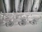 Vintage cocktail/dessert glazen op voet (6 stuks)., Glas of Glazen, Ophalen of Verzenden, Overige stijlen, Glas