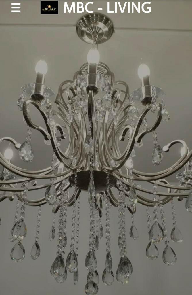 MBC living kroonluchters kristal 8 lichtpunten €50pst 2st€80, Huis en Inrichting, Lampen | Kroonluchters, Zo goed als nieuw, Ophalen