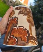 Vintage retro lampenkap bruin/oranje – 17 cm hoog, Bruin, Rond, Ophalen of Verzenden, Zo goed als nieuw