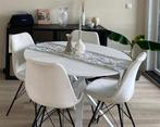 Eettafel- en stoelenset Mariedamm IKEA wit, Ophalen, 100 tot 150 cm, Rond, 50 tot 100 cm