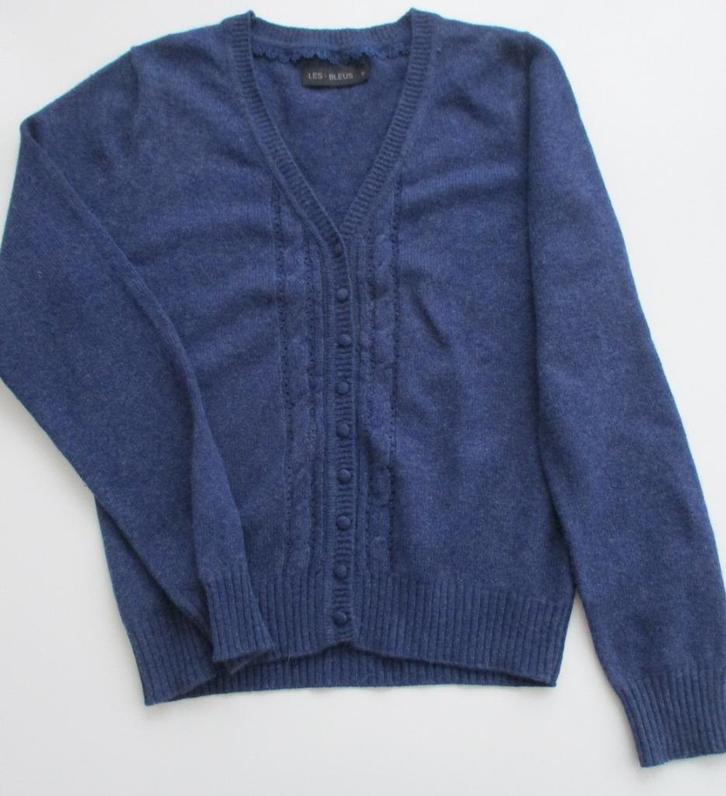 Les Bleus lamswol vest, maat 38, Kleding | Dames, Truien en Vesten, Zo goed als nieuw, Maat 38/40 (M), Blauw, Verzenden