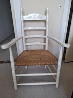 Rieten stoel bohemian, Huis en Inrichting, Stoelen, Ophalen, Gebruikt, Wit, Eén