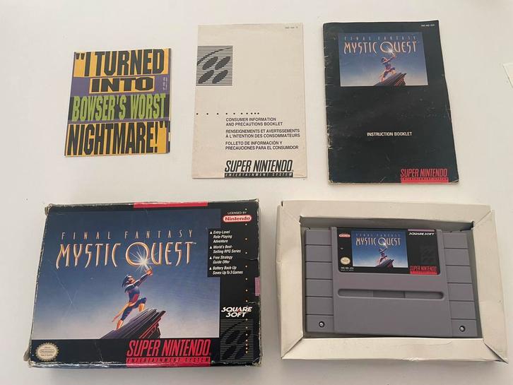 Final Fantasy Mystic Quest SNES CIB compleet NTSC USA, Spelcomputers en Games, Games | Nintendo Super NES, Zo goed als nieuw, Ophalen of Verzenden