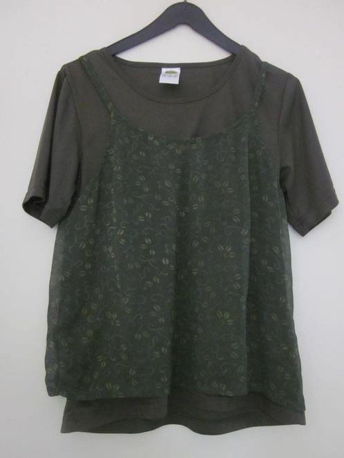 (8) Dames blouse/tuniek met topje, groen, maat 40, Kleding | Dames, Blouses en Tunieken, Zo goed als nieuw, Maat 38/40 (M), Groen