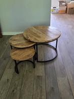 bijzettafel, Ophalen, Rond, Hout, Minder dan 55 cm
