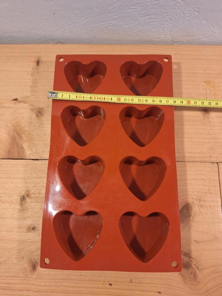 Siliconen Bakvorm - 8 Harten Cupcakes, Huis en Inrichting, Keuken | Keukenbenodigdheden, Ophalen of Verzenden