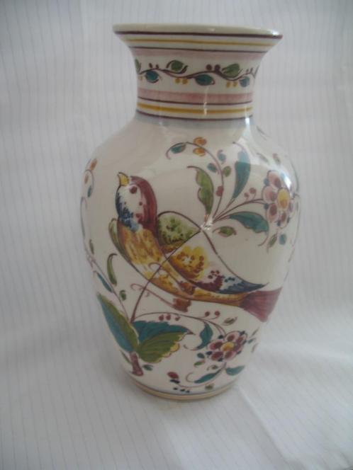 Vaas Hand Geschilderd Vogel Mooie Kleuren Vintage, Antiek en Kunst, Antiek | Vazen, Ophalen
