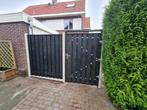 Schutting zwart gespoten grenen hout met wit beton, Ophalen, 1 tot 2 meter, Minder dan 3 meter, Nieuw